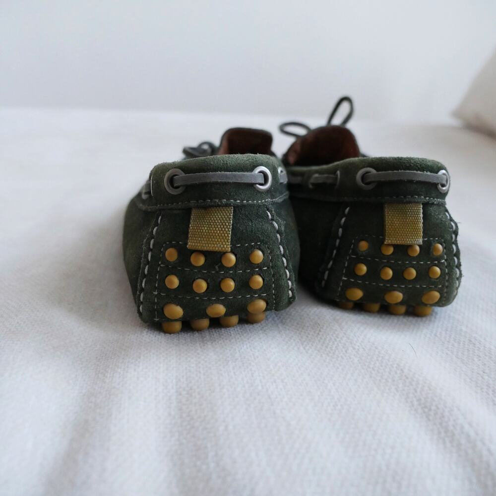 65 Johnnie-O Men’s Get-away driver  olive green suede driving moccasin slip-on - Picture 6 of 9